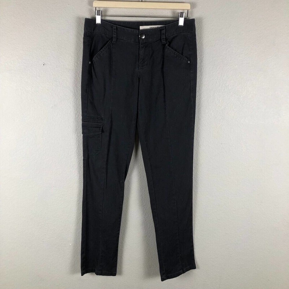 DKNY Jeans Gray Straight Leg Stretch Cargo Pockets Utility‎ Casual Trendy Size 8